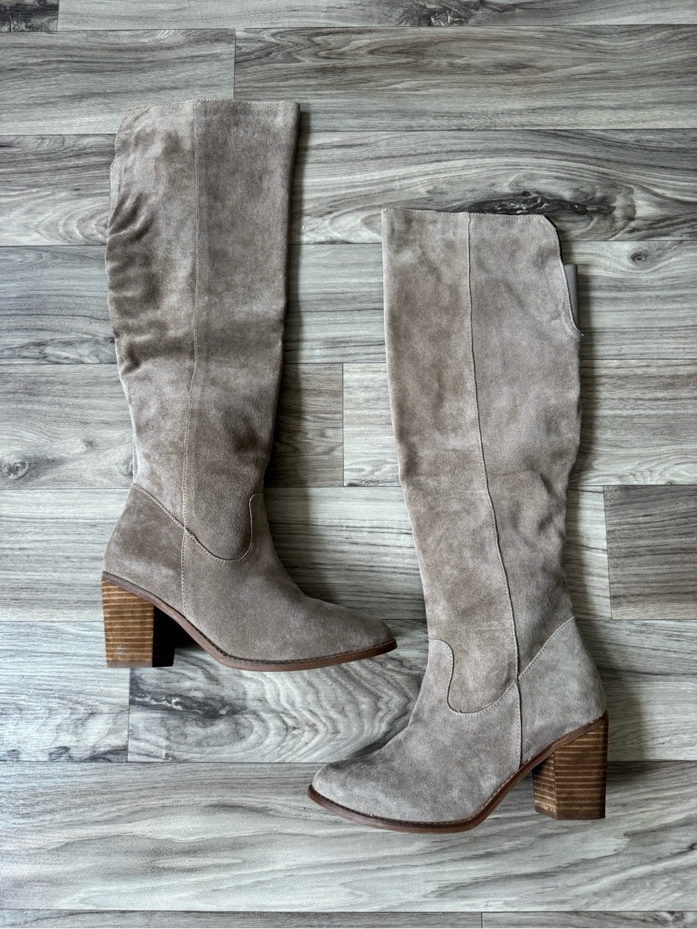 Diba True "Leg Up" Over-The-Knee Boots in Asha Taupe Size 9.5